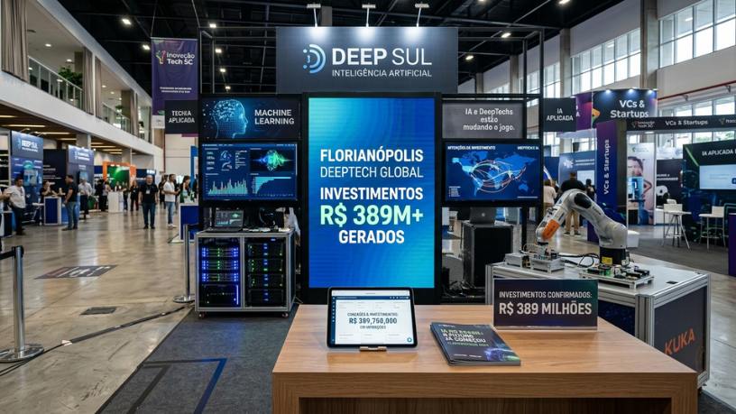 Evento em Florianópolis movimentou quase R$ 400 milhões em intenções de investimento e mostrou como IA e DeepTechs estão mudando o jogo.